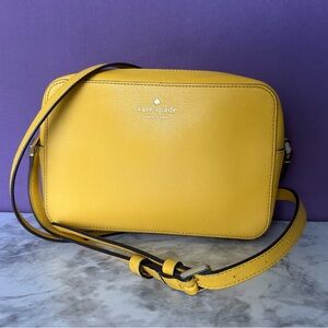 Kate Spade New York Yellow Staci Crossbody Bag with Silver Tone Hardware